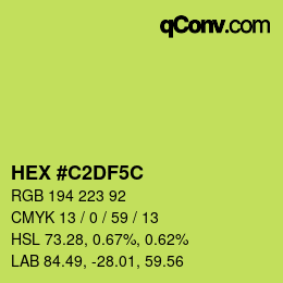 カラーコード: HEX #C2DF5C | qconv.com