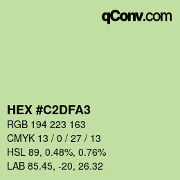 カラーコード: HEX #C2DFA3 | qconv.com
