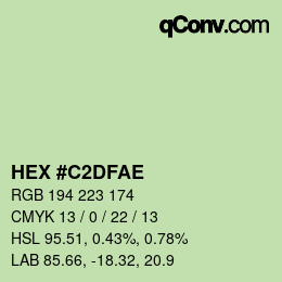 Color code: HEX #C2DFAE | qconv.com