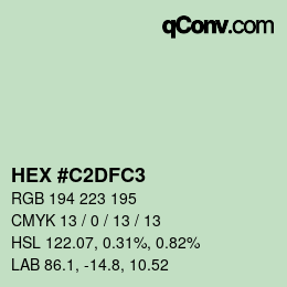 Color code: HEX #C2DFC3 | qconv.com