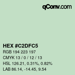 Color code: HEX #C2DFC5 | qconv.com