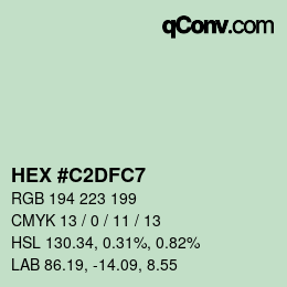 Color code: HEX #C2DFC7 | qconv.com