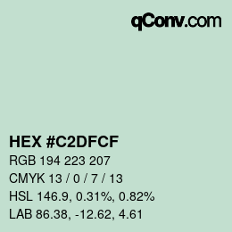 Color code: HEX #C2DFCF | qconv.com