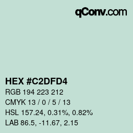 カラーコード: HEX #C2DFD4 | qconv.com