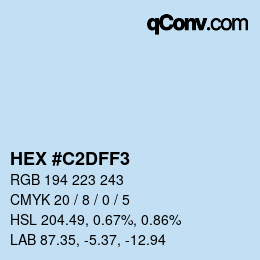 Color code: HEX #C2DFF3 | qconv.com