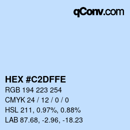 Color code: HEX #C2DFFE | qconv.com
