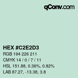 Color code: HEX #C2E2D3 | qconv.com