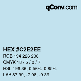 カラーコード: HEX #C2E2EE | qconv.com