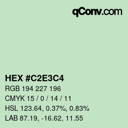Color code: HEX #C2E3C4 | qconv.com