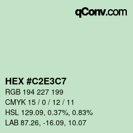 カラーコード: HEX #C2E3C7 | qconv.com