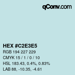 カラーコード: HEX #C2E3E5 | qconv.com