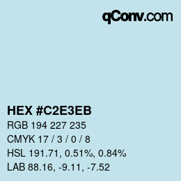 Color code: HEX #C2E3EB | qconv.com