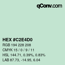 Color code: HEX #C2E4D0 | qconv.com