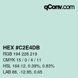 Color code: HEX #C2E4DB | qconv.com
