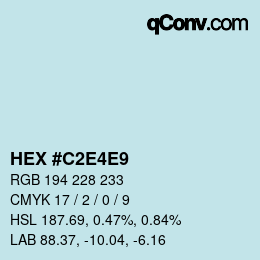 Color code: HEX #C2E4E9 | qconv.com