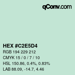 颜色代码: HEX #C2E5D4 | qconv.com