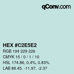 Code couleur: HEX #C2E5E2 | qconv.com