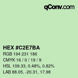 颜色代码: HEX #C2E7BA | qconv.com
