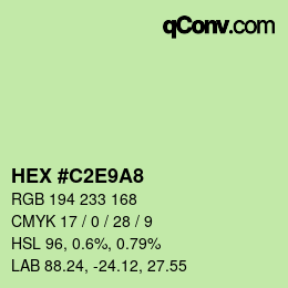 カラーコード: HEX #C2E9A8 | qconv.com