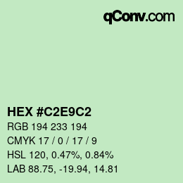 Color code: HEX #C2E9C2 | qconv.com