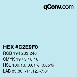 Color code: HEX #C2E9F0 | qconv.com