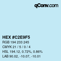 Farbcode: HEX #C2E9F5 | qconv.com