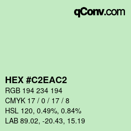 Color code: HEX #C2EAC2 | qconv.com