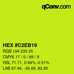 Farbcode: HEX #C2EB19 | qconv.com