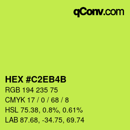 Color code: HEX #C2EB4B | qconv.com