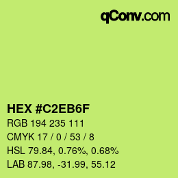 カラーコード: HEX #C2EB6F | qconv.com