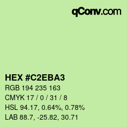 颜色代码: HEX #C2EBA3 | qconv.com