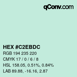 Código de color: HEX #C2EBDC | qconv.com