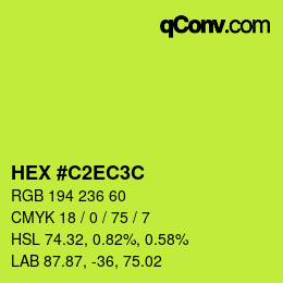 カラーコード: HEX #C2EC3C | qconv.com