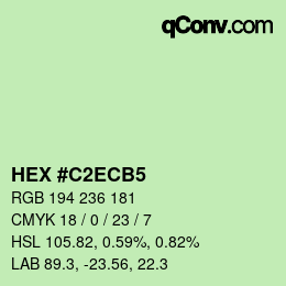 Color code: HEX #C2ECB5 | qconv.com