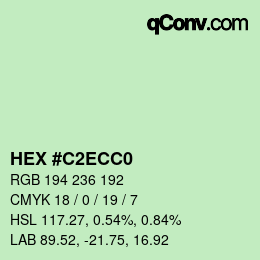 カラーコード: HEX #C2ECC0 | qconv.com