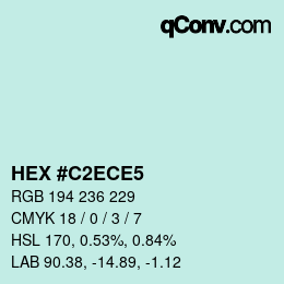 Color code: HEX #C2ECE5 | qconv.com