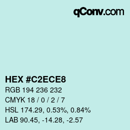 カラーコード: HEX #C2ECE8 | qconv.com