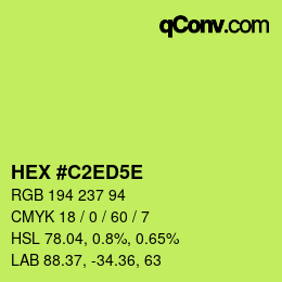 Farbcode: HEX #C2ED5E | qconv.com