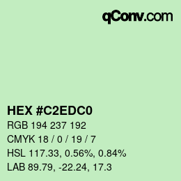 Color code: HEX #C2EDC0 | qconv.com