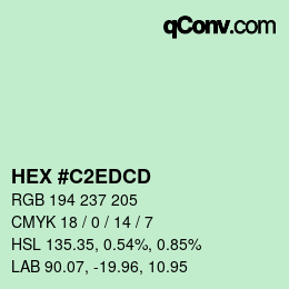 カラーコード: HEX #C2EDCD | qconv.com
