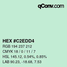 カラーコード: HEX #C2EDD4 | qconv.com