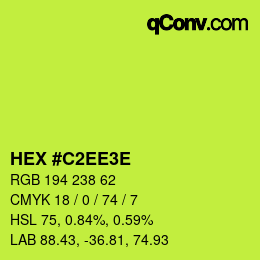 Farbcode: HEX #C2EE3E | qconv.com