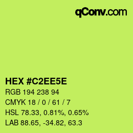 Code couleur: HEX #C2EE5E | qconv.com