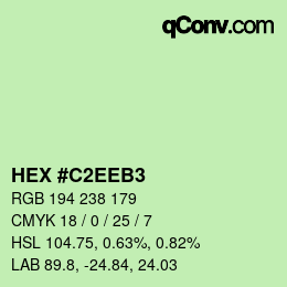 カラーコード: HEX #C2EEB3 | qconv.com