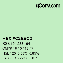 Color code: HEX #C2EEC2 | qconv.com