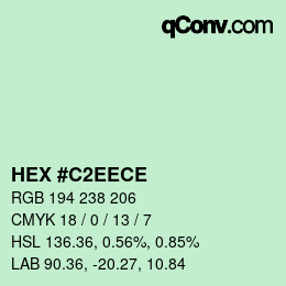Color code: HEX #C2EECE | qconv.com