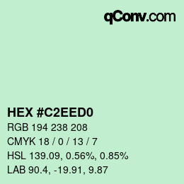 Color code: HEX #C2EED0 | qconv.com