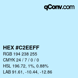 Color code: HEX #C2EEFF | qconv.com
