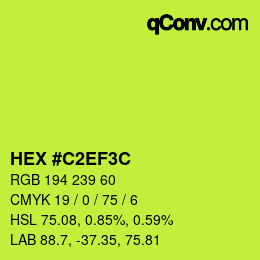 Color code: HEX #C2EF3C | qconv.com