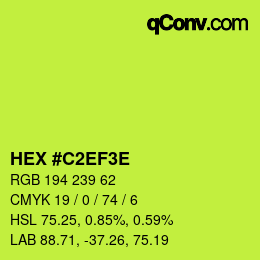 カラーコード: HEX #C2EF3E | qconv.com
